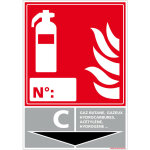 Panneau extincteur pour classe de feu. classe c . - classe c
