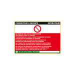 Signaletique. biz france - panneau fiche de poste compacteur � d�chets (c0799) - adh�sif - 300 x 420 ...