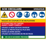 Signaletique. biz france - panneau fiche de poste scie circulaire (c1122) - aluminium 2 mm - 420 x 300 ...