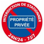Signaletique. biz france - panneau interdiction de stationner - 24h / 24 - 7j / 7 - plastique pvc 1 mm ...