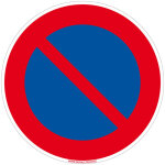 Panneau interdiction de stationner, panneau de signalisation taille standard 250 mm. stationnement interdit ...