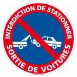 Signaletique. biz france - panneau interdiction de stationner sortie de voitures - plastique pvc 1 mm ...