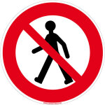 Signaletique. biz france - panneau interdit aux pi�tons - signalisation d'interdiction - adh�sif - diam�tre ...
