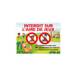 Signaletique. biz france - panneau interdit sur l'aire de jeux - francais et autres langues (h0446) - ...