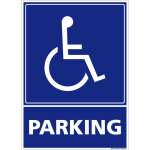 Panneau signalisation parking handicap pmr - adhsif 150 x 210 mm