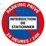 Signaletique. biz france - panneau parking priv�, interdiction de stationner - 24 heures / 24h - plastique ...