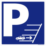 Panneau signalisation stationnement en marche arrire - plastique pvc 1, 5 mm - 125 x 125 mm