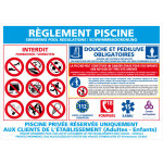 Signaletique. biz france - panneau r�glement piscine obligatoire - signalisation s�curit� adh�sif - 600 ...