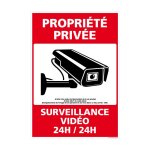 Panneau scurit proprit prive - surveillance vido 24h / 24, proprit prive sous alarme, loi protection ...