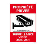 Panneau scurit proprit prive - surveillance vido 24h / 24, proprit prive sous alarme, loi protection ...