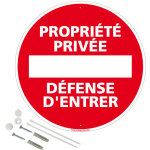 Signaletique. biz france - propri�t� priv�e d�fense d'entr�e panneau de signalisation rond en pvc rigide ...