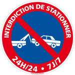 Signaletique. biz france - panneau stationnement interdit pvc 1, 5 mm. disque interdiction de stationner ...