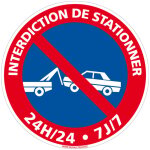 Signaletique. biz france - panneau stationnement interdit pvc 1, 5 mm. disque interdiction de stationner ...