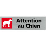 Signaletique. biz france - pictogramme attention au chien (q0153). - adh�sif aspect aluminium bross� ...