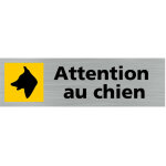 Signaletique. biz france - pictogramme attention au chien (q0275). - plaque aluminium bross� -