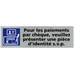 Signaletique. biz france - pictogramme pour les paiements par cheque veuillez presenter une piece d'identite ...