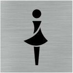 Pictogramme toilettes pictogramme femme (q1047). signalisation porte 150 x 150 mm. autocollant souple ...