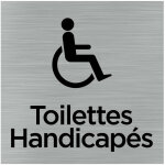 Pictogramme toilettes handicap�s (q1050). signalisation porte 150 x 150 mm. autocollant souple ou plaque ...
