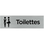 Signaletique. biz france - pictogramme toilettes hommes femmes (q0065). - adh�sif aspect aluminium bross� ...