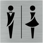 Pictogramme toilettes hommes / femmes (q1052). signalisation porte 150 x 150 mm. autocollant souple ou ...