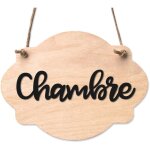 Signaletique. biz france - plaque de porte en bois avec ventouse et cordelette panneau ouvert ferm�, ...