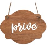 Signaletique. biz france - plaque de porte en bois avec ventouse et cordelette panneau ouvert ferm�, ...