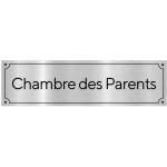 Signaletique. biz france - plaque de porte grav�e pour chambre parents en pvc aspect argent bross� ou ...