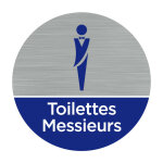 Signaletique. biz france - pictogramme pas de publicit s. - plaque aluminium bross - diamtre 83 mm ...