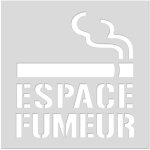 Signaletique. biz france - pochoir de marquage au sol 'espace fumeur' ? format 800x800 ? pvc 5 mm ? d�cret ...