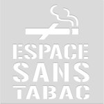 Signaletique. biz france - pochoir de marquage au sol 'espace sans tabac' ? format 800x800 ? pvc 5 mm ...