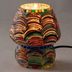 Signes grimalt - lampe champignon en mosa�que rouge de style ethnique pour d�coration de la maison et ...