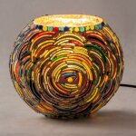 Signes grimalt - lampe en mosa�que de table en verre jaune