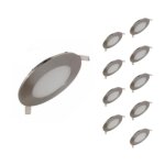 Downlight dalle led extra plate ronde alu 6w (pack de 10) - blan