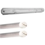 Silamp - kit de rglette led etanche double pour tubes t8 60cm ip65 (2 tubes non led 60cm t8 10w inclus) ...
