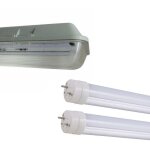 Silamp - kit de rglette led tanche double pour tubes t8 150cm ip65 (2 tubes non led 150cm t8 50w inclus) ...