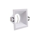 Silamp - support encastrable spot carr� blanc mat pour ampoule gu10