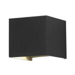 Applique murale design led 6w ip54 carr - blanc chaud / noir silumen