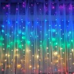 Guirlande led connecte rideau multicolore 220v 3m ip44 180 led ( + transfo) silamp