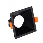 Silumen - support encastrable spot carr� noir mat pour ampoule gu10