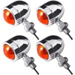 Silver moto mini clignotants ampoules indicateurs avant / arri�re ambre / jaune adapt�s pour chopper ...