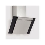Hotte cuisine murale silverline kim inox et verre noir 60 cm