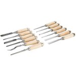 Jeu de 12 ciseaux  bois de sculpteur 200 mm silverline 250241