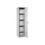 Simonrack - armoire m�tallique balai 1800x400x400 mm, 1 porte, 4 �tag�res, gris / blanc - simonlocker ...