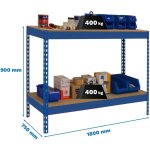 Simonrack - etagre basse banc de travail simonwork basic 2 901875 - 2 bleu / bois - 900x1800x750 400kg ...
