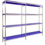 Etagre sans vis simoninox initial 4pp / 1600x2490x500 a. inox / bleu 1600x2490x500 - simonrack