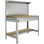 Simonrack - simon rack - kit etabli 1440x1500x600mm charge 600kg - simonwork bt3 box 1500 galva / bois ...