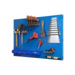Panneau mural perfor� porte outils, jeu de 8 crochets, 400x1200x35 mm, bleu - simonwork - simonrack