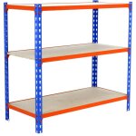 Tag�re rangement, 1000x800x300 mm, 3 niveaux en boix, 150 kg capacit� de charge et point de flexion, ...