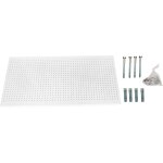 Panneau mural perforé porte outils, jeu de 8 crochets, 600x1500x35 mm, blanc - simonwork - simonrack Panneau mural perforé porte outils, jeu de 8 crochets, 600x1500x35 mm, blanc - simonwork - simonrack