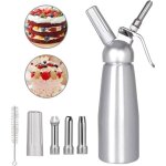 Siphon chantilly professionnel 500ml syphon � cr�me chantilly en aluminium avec 3 douilles en acier inoxydable ...